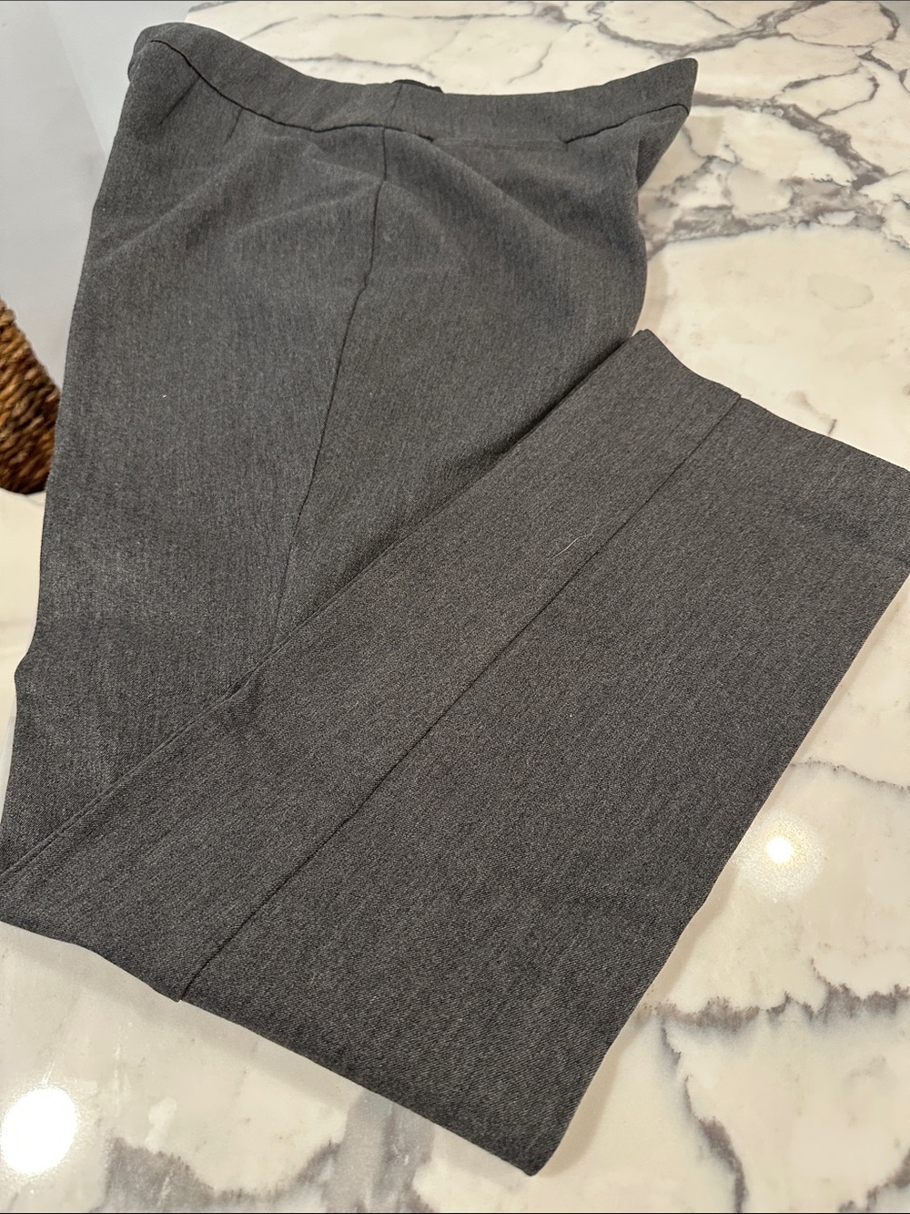 Women’s Gray Dress Pants - Classic Straight Fit Side Zip